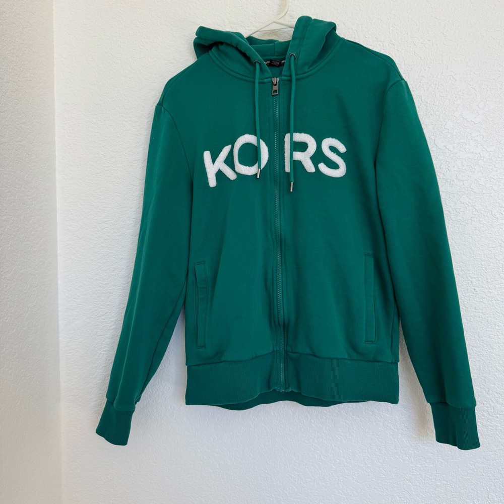 Michael Kors Green Zipper Hoodie